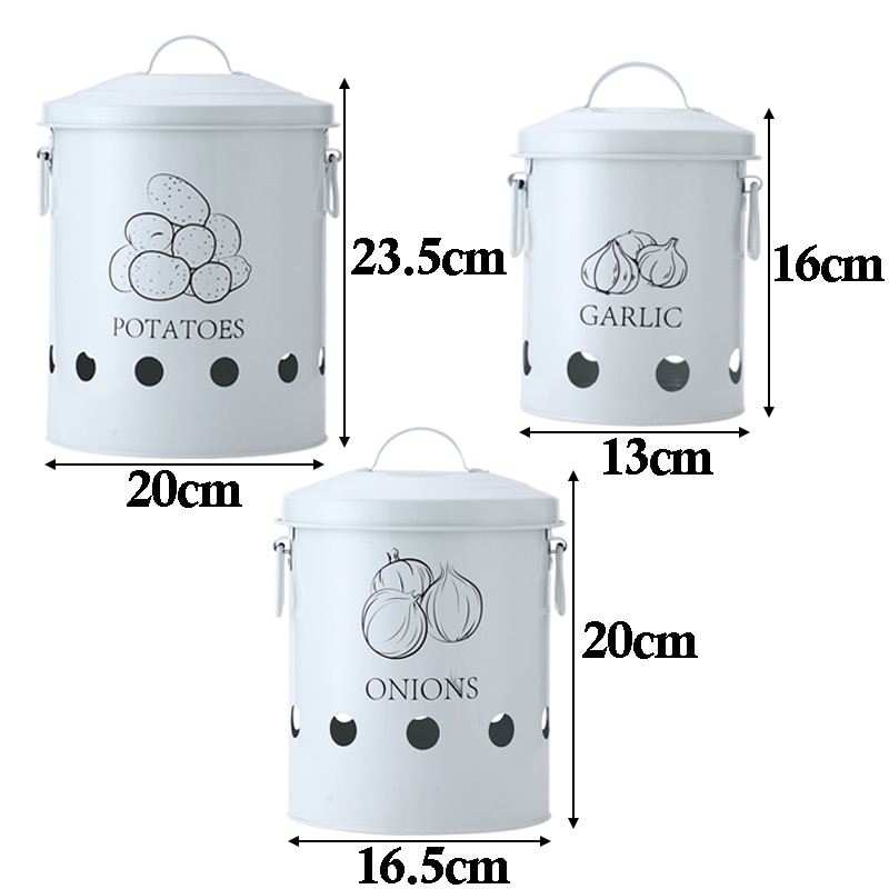 Kitchen Storage Tins with Bottom Holes (3pcs)