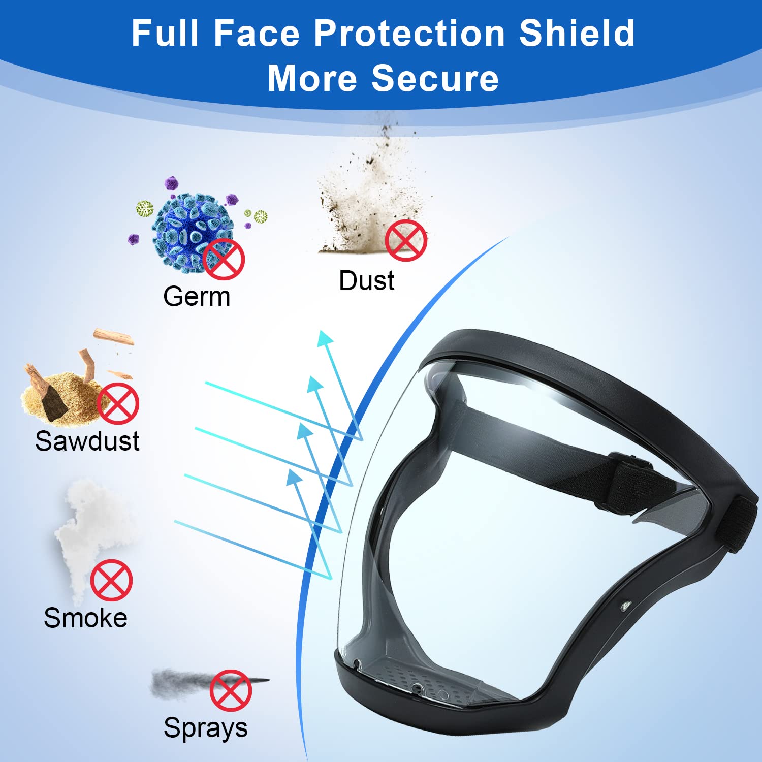 Kitchen Transparent Full Face Shield Home Oil Splash Proof Anti Fog Head Cover Safety Glasses Unisex Eye Protection Kitchen Transparent Full Face Shield Home Oil Splash Proof Anti Fog Head Cover Safety Glasses Unisex Eye Protection
