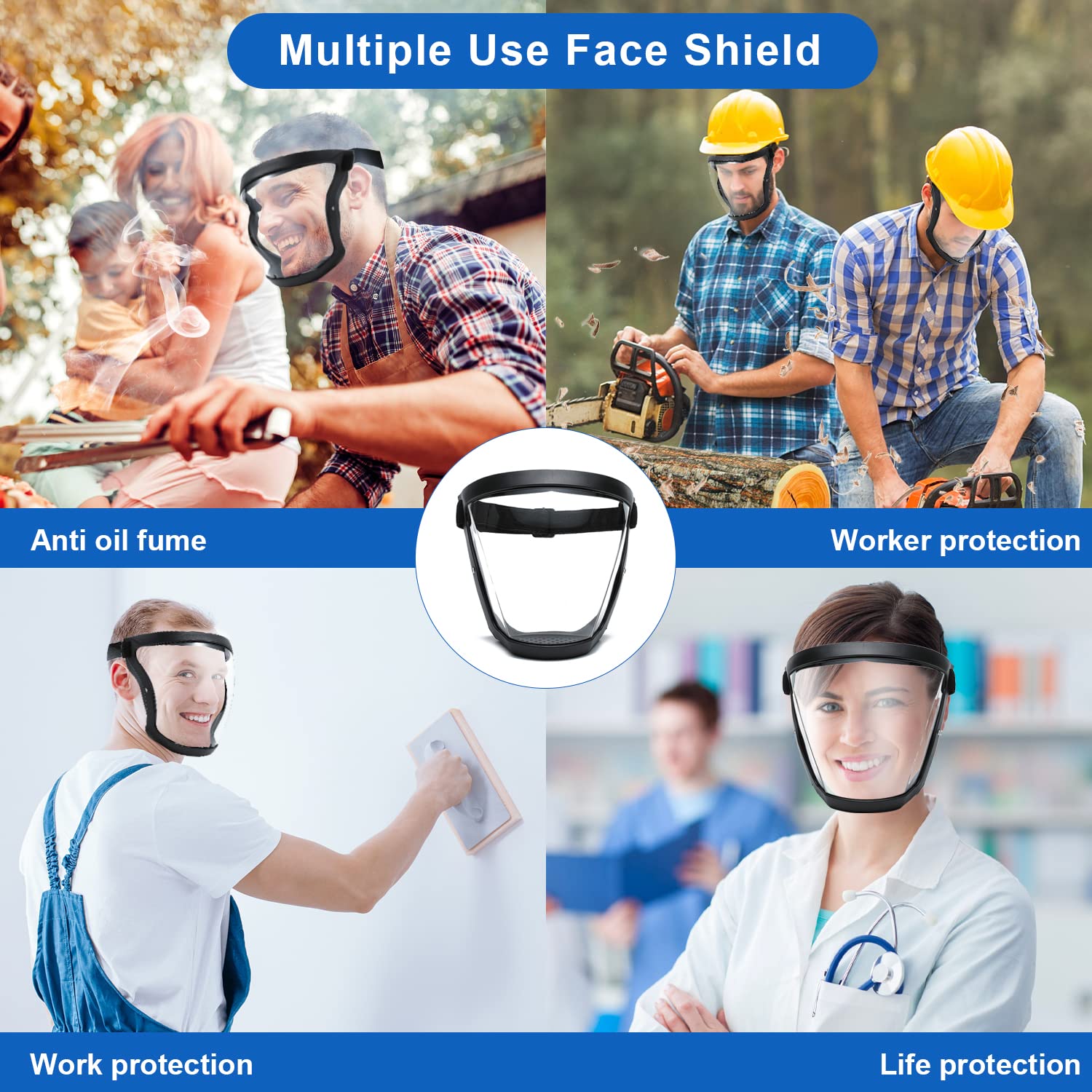 Kitchen Transparent Full Face Shield Home Oil Splash Proof Anti Fog Head Cover Safety Glasses Unisex Eye Protection Kitchen Transparent Full Face Shield Home Oil Splash Proof Anti Fog Head Cover Safety Glasses Unisex Eye Protection