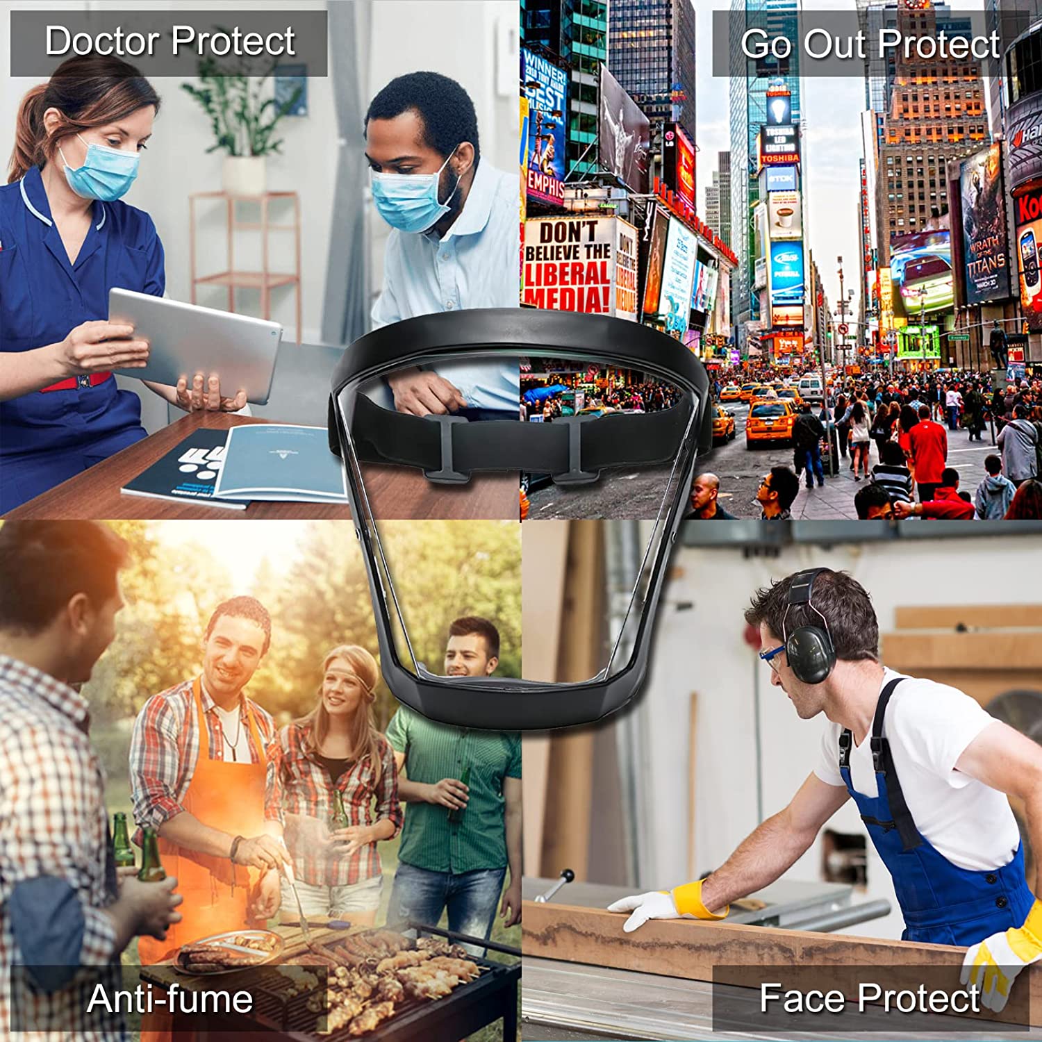 Kitchen Transparent Full Face Shield Home Oil Splash Proof Anti Fog Head Cover Safety Glasses Unisex Eye Protection Kitchen Transparent Full Face Shield Home Oil Splash Proof Anti Fog Head Cover Safety Glasses Unisex Eye Protection