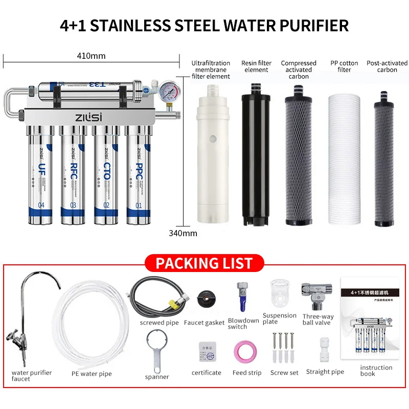 Kitchen Ultrafiltration Water Purifier Household Direct Drinking Water Purifier TapWater Purifier Five-Stage Water Kitchen Ultrafiltration Water Purifier Household Direct Drinking Water Purifier TapWater Purifier Five-Stage Water