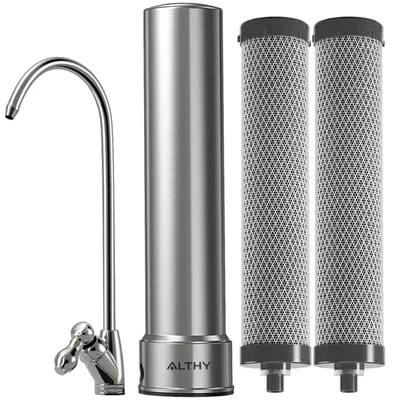 Kitchen Under Sink Drinking Water Filter Purifier 5 in 1, Stainless Steel Filtration System With Faucet