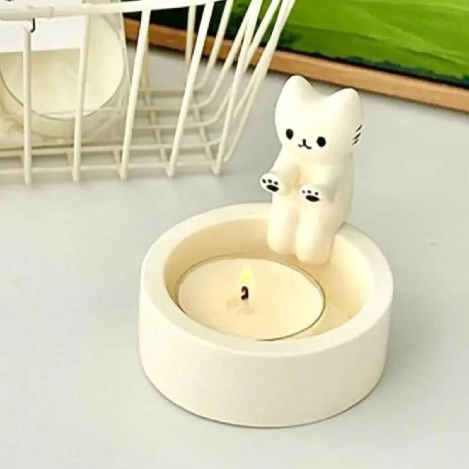 Kitten Candle Holder Cute Grilled Cat Aromatherapy Candle Holder Desktop Decorative Ornaments Birthday Gifts Kitten Candle Holder Cute Grilled Cat Aromatherapy Candle Holder Desktop Decorative Ornaments Birthday Gifts