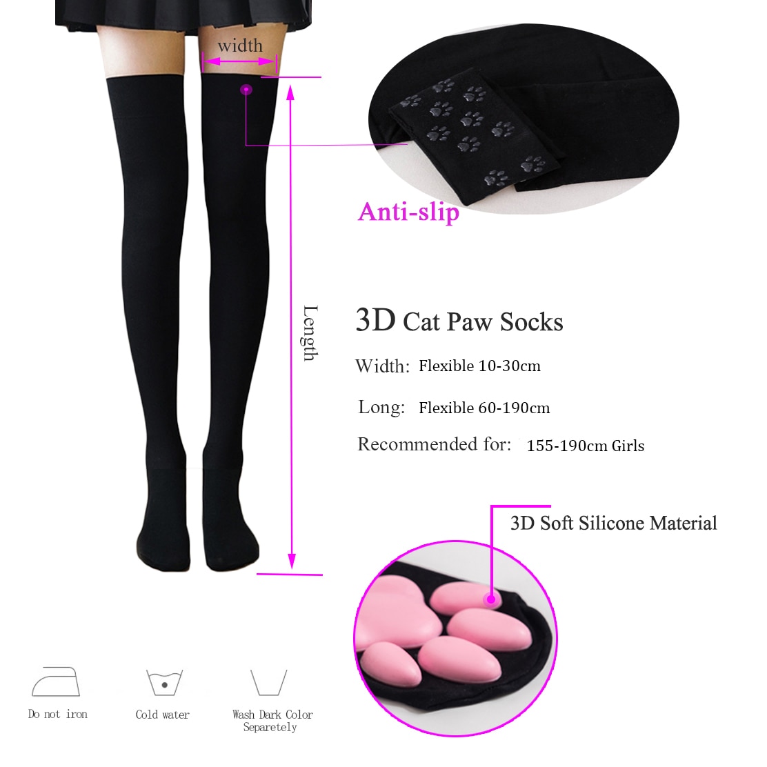 Knee High Cat Paw Socks Knee High Cat Paw Socks