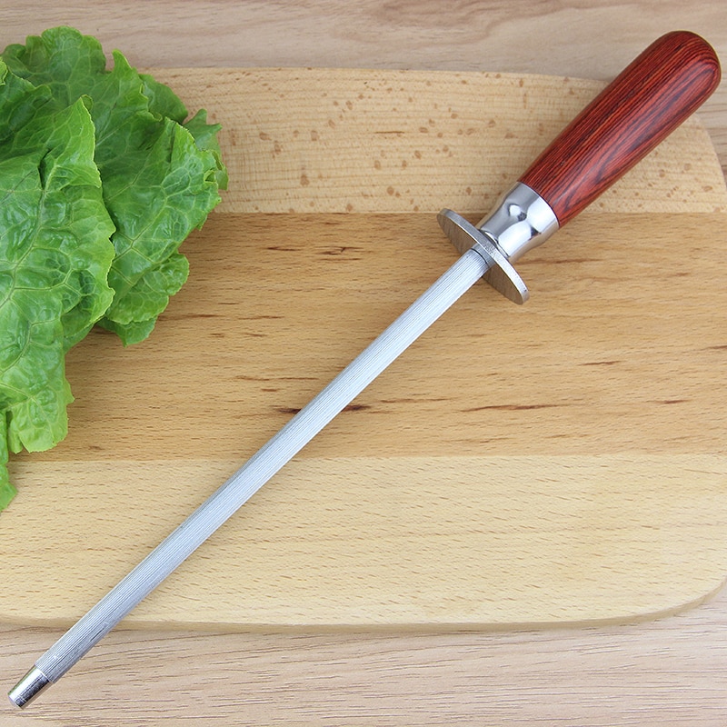 Knife Sharpener Rod Wooden Handle