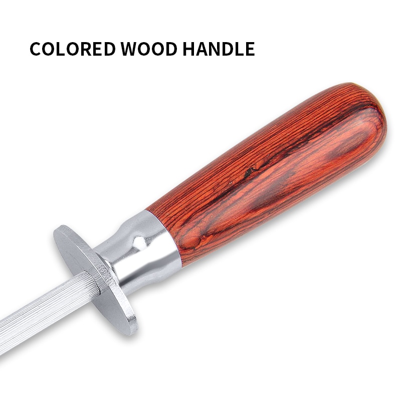 Knife Sharpener Rod Wooden Handle