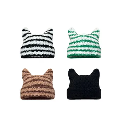 Knitted Acrylic Cat Beanie Hat
