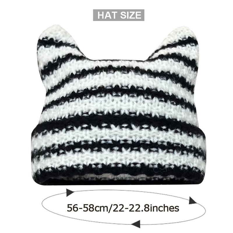 Knitted Acrylic Cat Beanie Hat