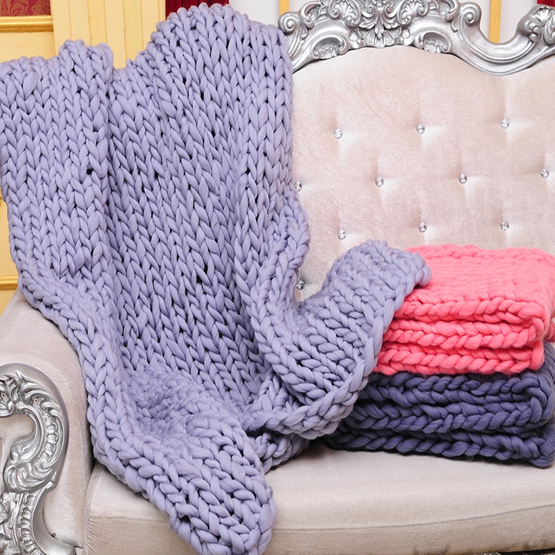Knitted Blanket Large Yarn Knitting Knitted Blanket Large Yarn Knitting