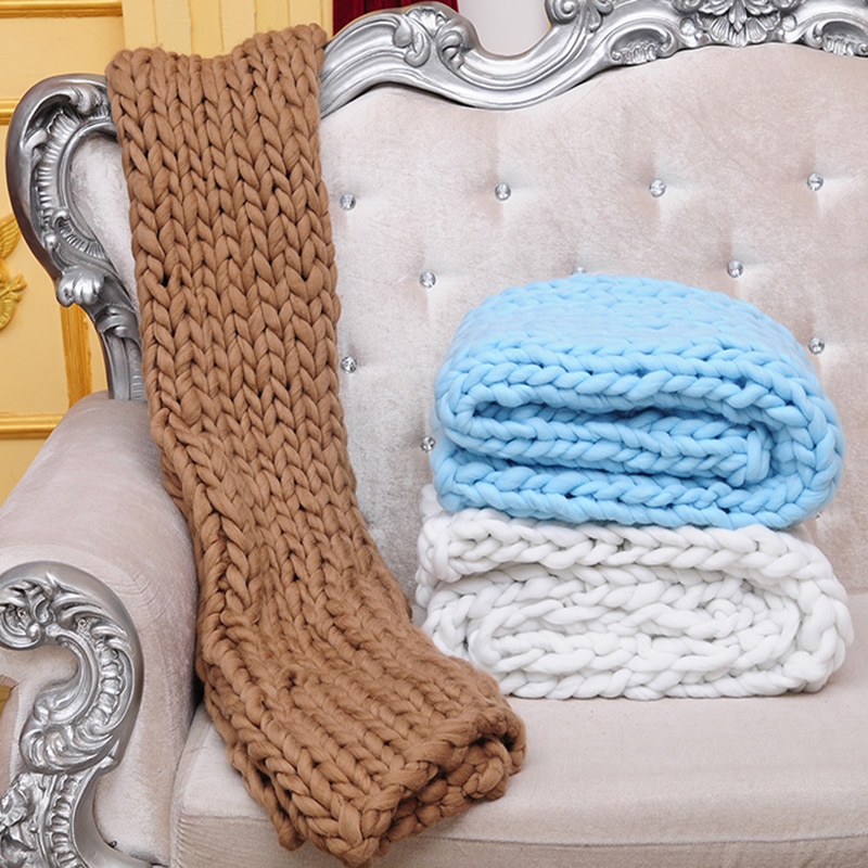 Knitted Blanket Large Yarn Knitting