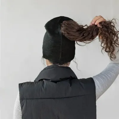 Knitted Cap Magnetic Cap Opening Ponytail Cap Wool Cap Pullover Cap Automatic Magnetic Cap hats for women