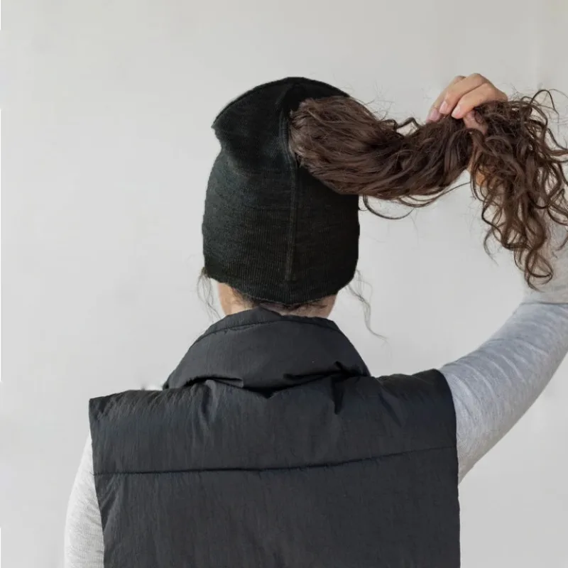 Knitted Cap Magnetic Cap Opening Ponytail Cap Wool Cap Pullover Cap Automatic Magnetic Cap hats for women Knitted Cap Magnetic Cap Opening Ponytail Cap Wool Cap Pullover Cap Automatic Magnetic Cap hats for women