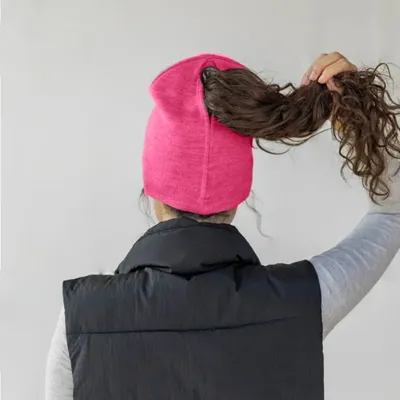 Knitted Cap Magnetic Cap Opening Ponytail Cap Wool Cap Pullover Cap Automatic Magnetic Cap hats for women