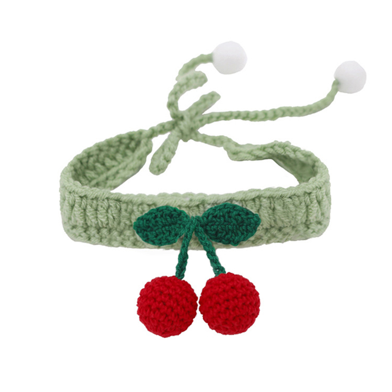 Knitted Cherry Dog Collar