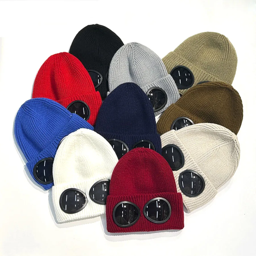 Knitted Hat with Goggles Windproof Winter Warmer Ski Beanies Soft Warm Anti-slip Ear