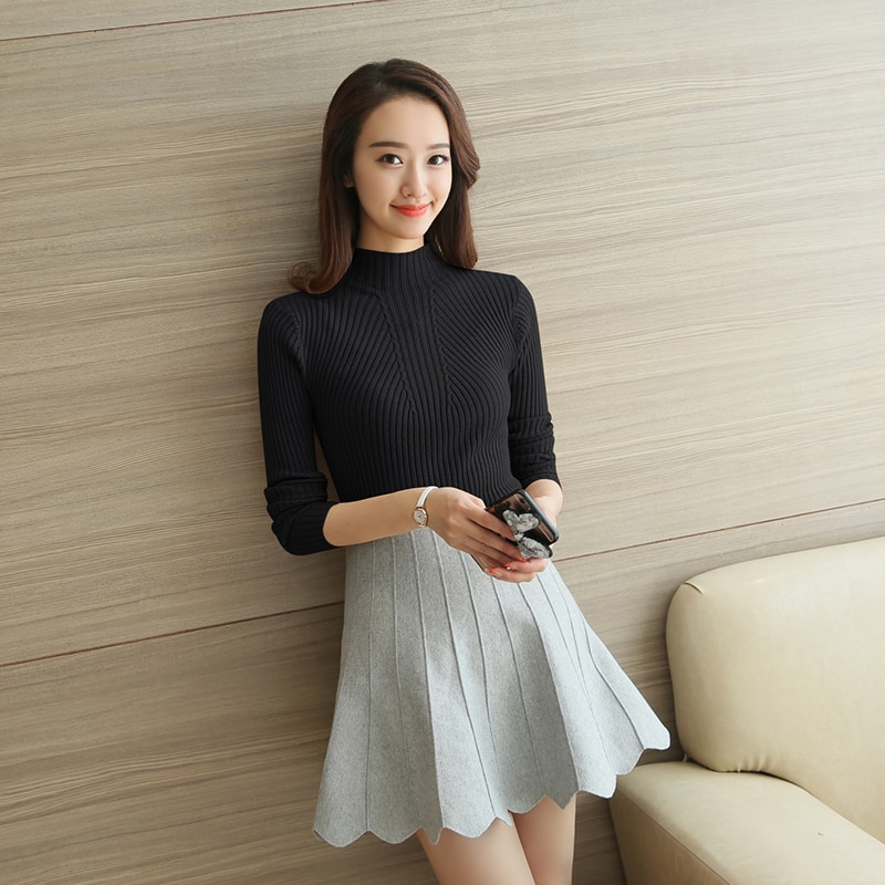 Knitted Pullover Turtleneck Sweater Knitted Pullover Turtleneck Sweater