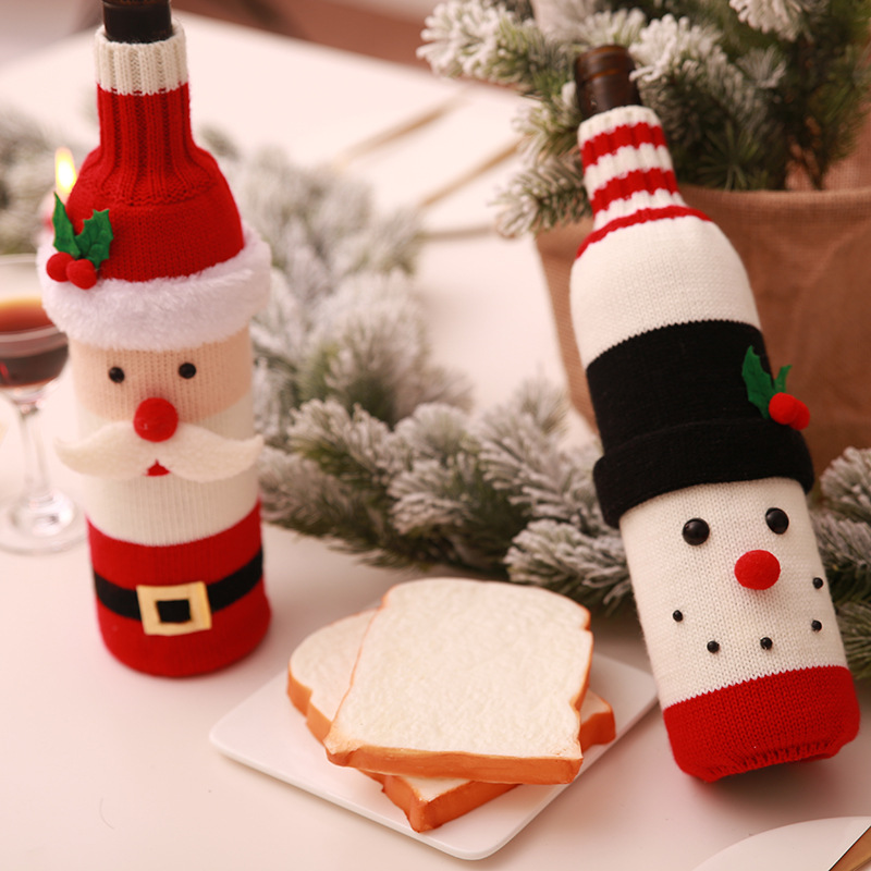 Knitted Santa Wine Bottle Cover Knitted Santa Wine Bottle Cover