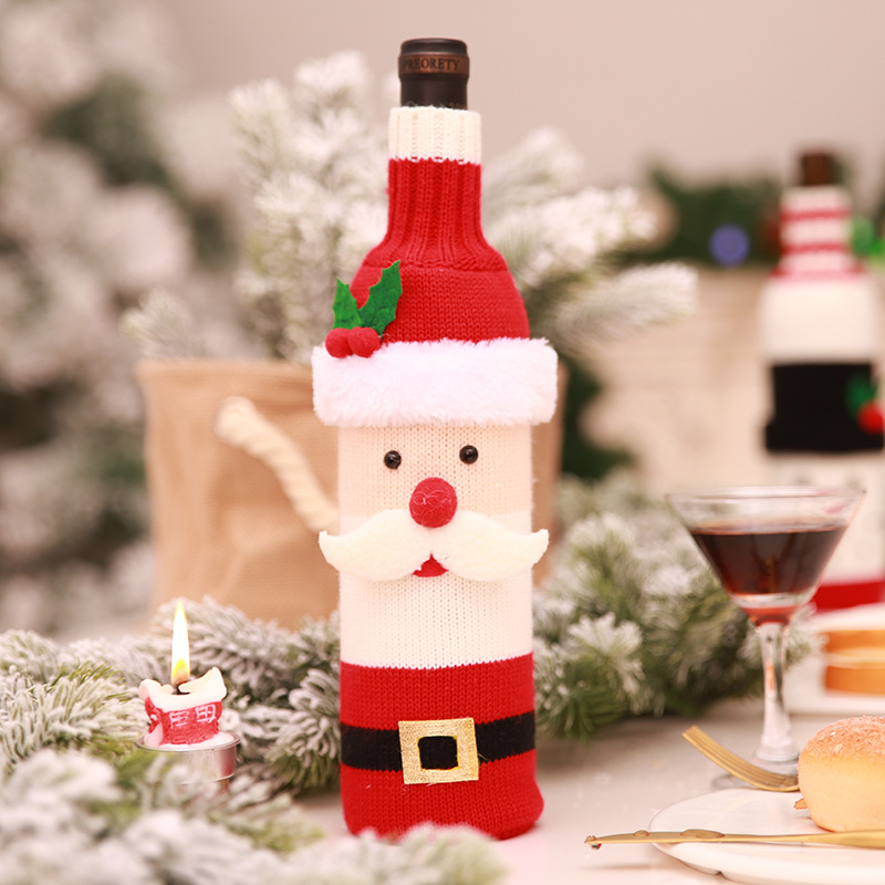Knitted Santa Wine Bottle Cover Knitted Santa Wine Bottle Cover