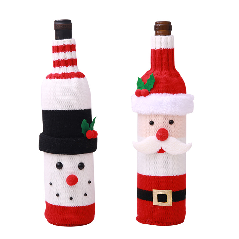 Knitted Santa Wine Bottle Cover Knitted Santa Wine Bottle Cover