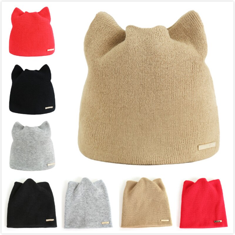 Knitted Soft Cat Winter Hat