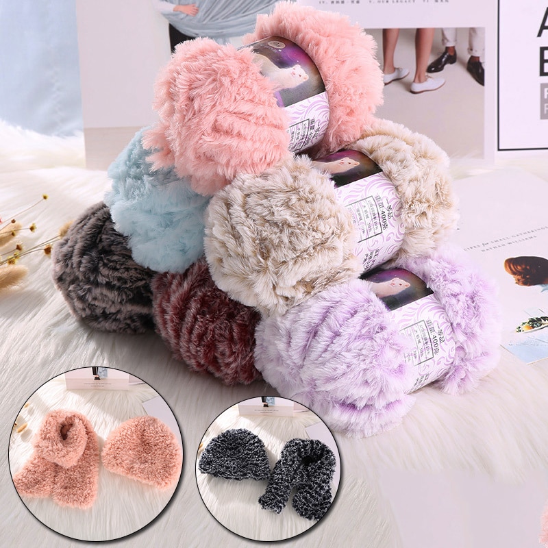 Knitting 50g Fluffy Faux Fur Yarn