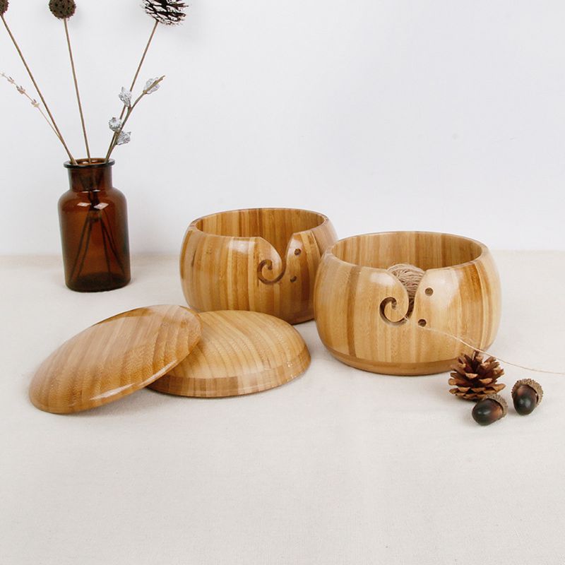 Knitting Bowl Wooden Yarn Holder Knitting Bowl Wooden Yarn Holder