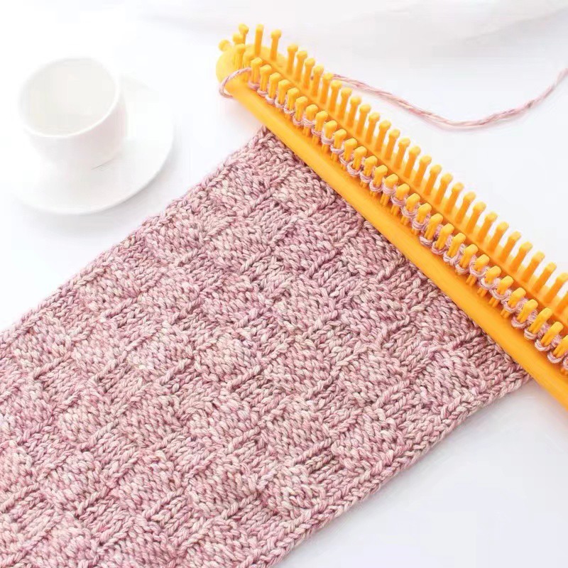 Knitting Loom Craft Weaving Loom Knitting Kit Plastic Pompom Sock Hat Scarf Scarves Maker Plastic Long Handle DIY