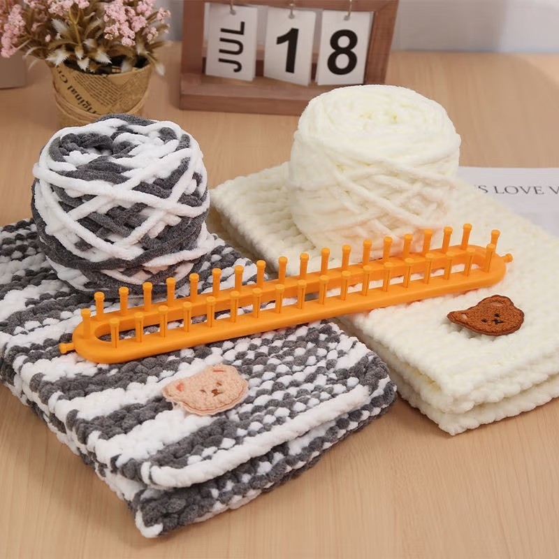 Knitting Loom Craft Weaving Loom Knitting Kit Plastic Pompom Sock Hat Scarf Scarves Maker Plastic Long Handle DIY