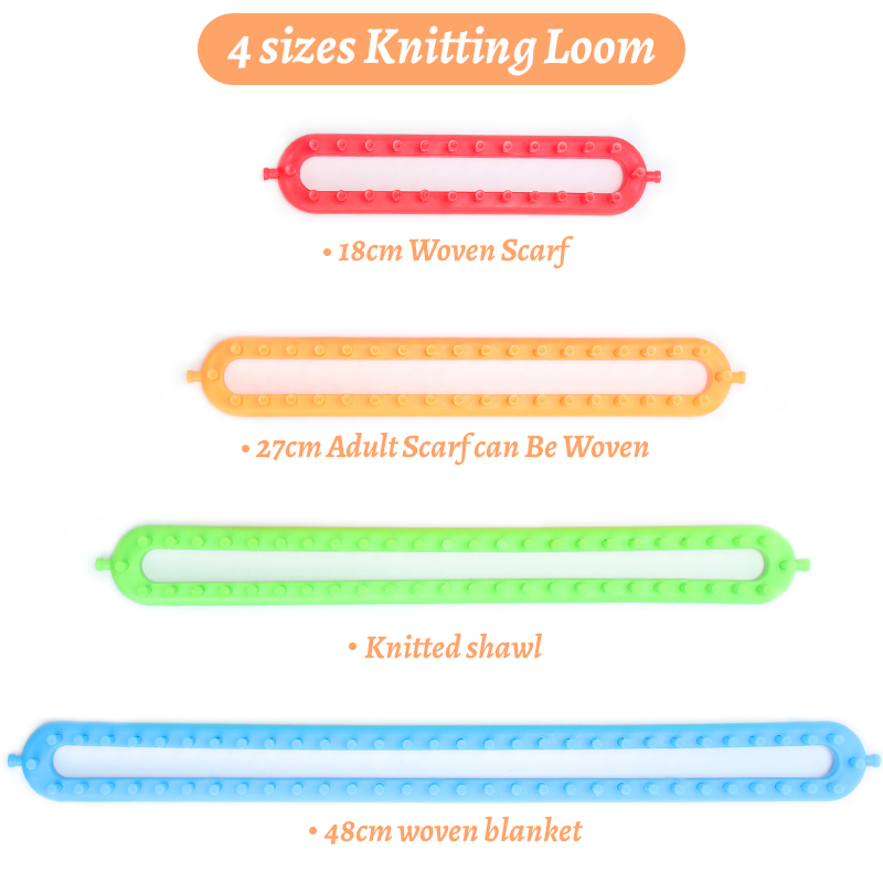 Knitting Loom Craft Weaving Loom Knitting Kit Plastic Pompom Sock Hat Scarf Scarves Maker Plastic Long Handle DIY