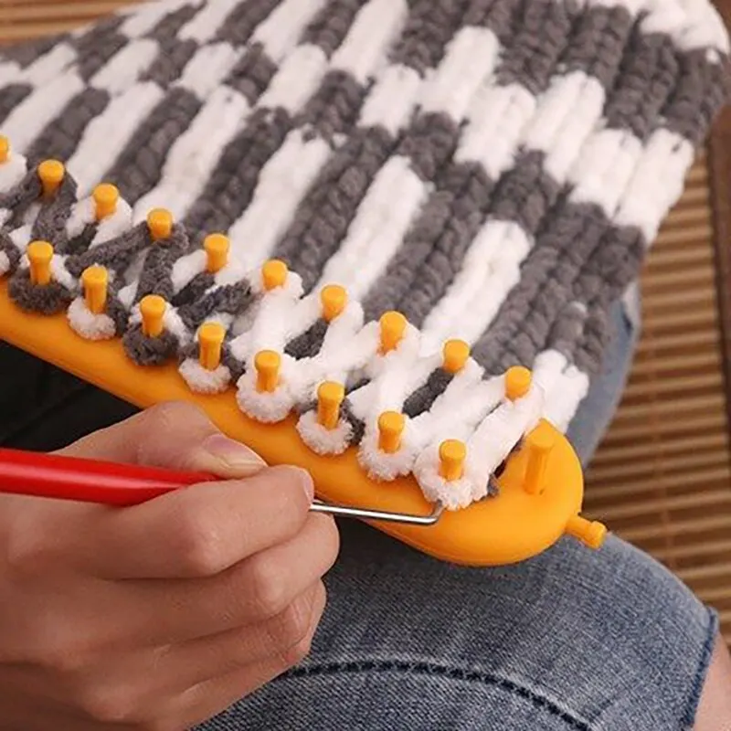 Knitting Loom DIY Craft Weaving Loom Plastic Pompom Sock Hat Shawl Stitching Tool Scarves Maker Crochet Long Handle Knitting Loom DIY Craft Weaving Loom Plastic Pompom Sock Hat Shawl Stitching Tool Scarves Maker Crochet Long Handle