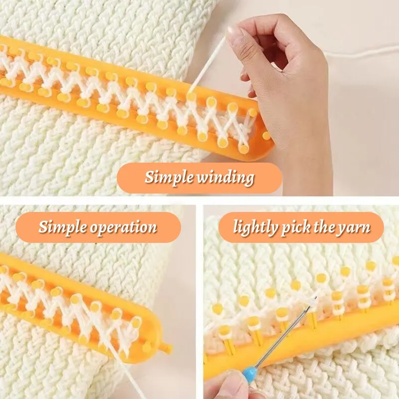 Knitting Loom DIY Craft Weaving Loom Plastic Pompom Sock Hat Shawl Stitching Tool Scarves Maker Crochet Long Handle Knitting Loom DIY Craft Weaving Loom Plastic Pompom Sock Hat Shawl Stitching Tool Scarves Maker Crochet Long Handle