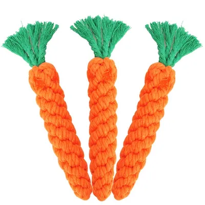 Knotted Carrot Dog Toy Accessory