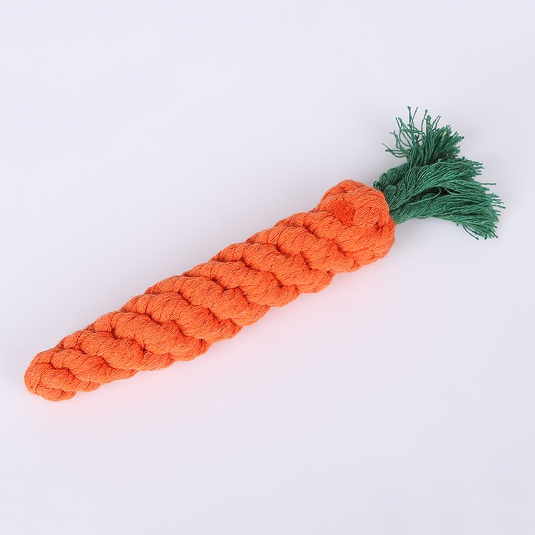 Knotted Carrot Dog Toy Accessory