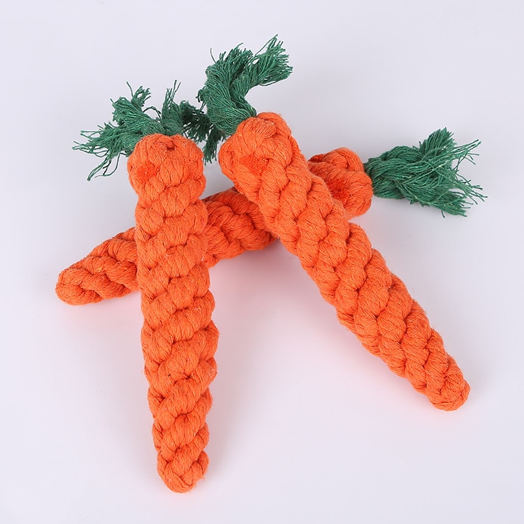 Knotted Carrot Dog Toy Accessory