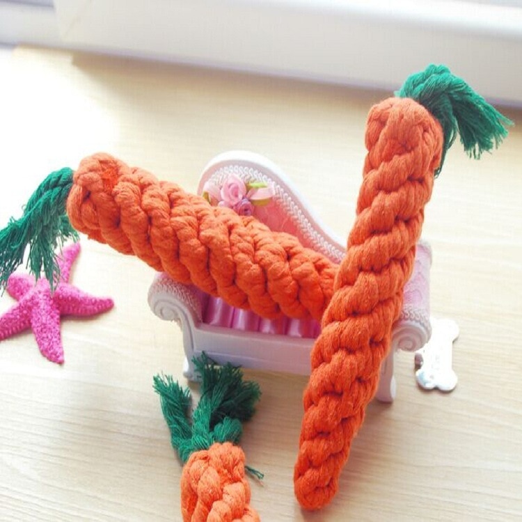 Knotted Carrot Dog Toy Accessory