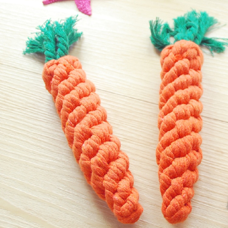 Knotted Carrot Dog Toy Accessory
