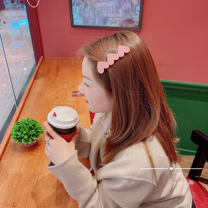 Korean Style Heart Shaped Hair Clips (2 pcs)