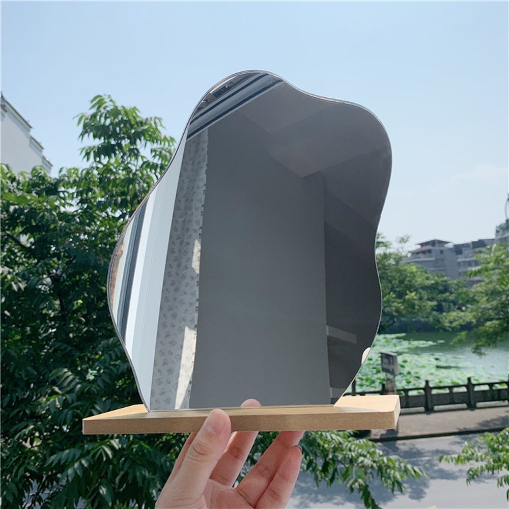 Korean Style Wavy Mirror with Base