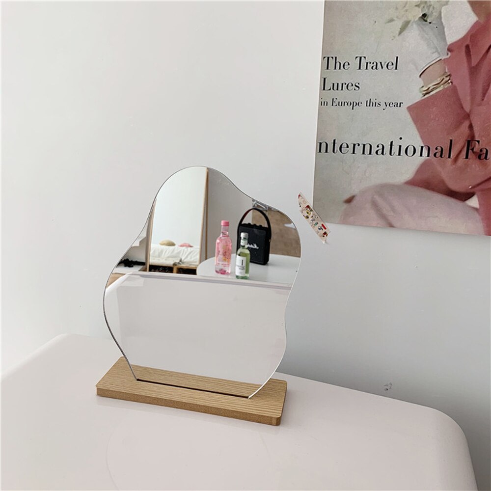Korean Style Wavy Mirror with Base