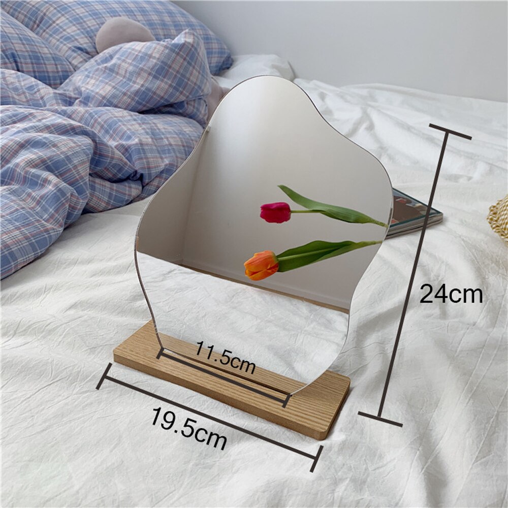 Korean Style Wavy Mirror with Base