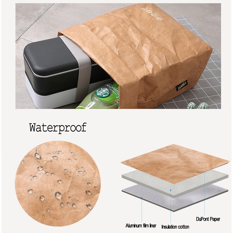 Kraft Paper Bag Reusable Lunch Bag Kraft Paper Bag Reusable Lunch Bag