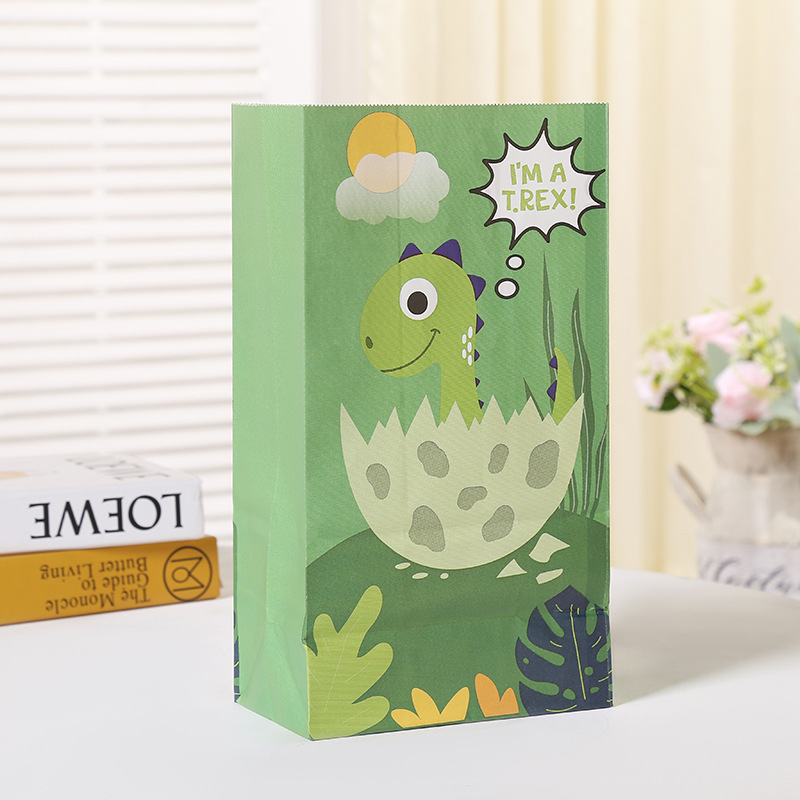 Kraft Paper Dinosaur Goodie Bags (10Pcs)