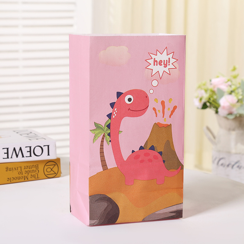 Kraft Paper Dinosaur Goodie Bags (10Pcs)