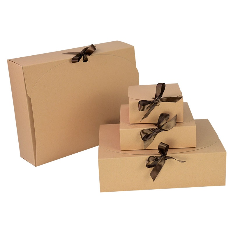 Kraft Paper Gift Box with Ribbon Kraft Paper Gift Box with Ribbon