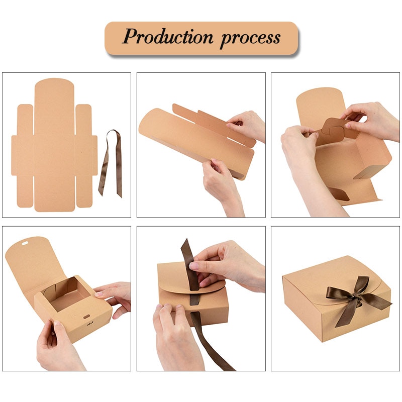 Kraft Paper Gift Box with Ribbon Kraft Paper Gift Box with Ribbon