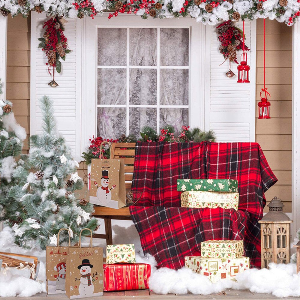 Kraft Paper Holiday Gift Bags (12 Pcs) Kraft Paper Holiday Gift Bags (12 Pcs)