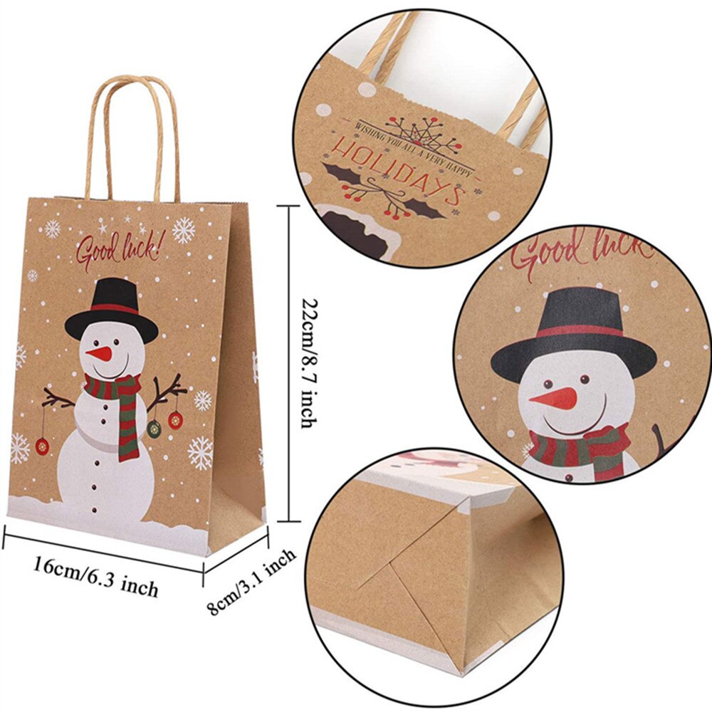 Kraft Paper Holiday Gift Bags (12 Pcs) Kraft Paper Holiday Gift Bags (12 Pcs)
