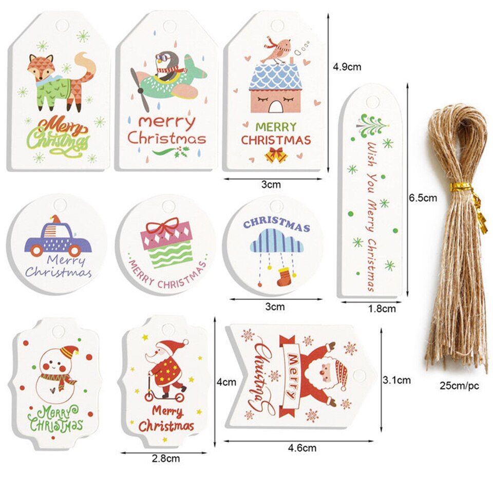 Kraft Paper Holiday Gift Tags with Rope (50 pcs) Kraft Paper Holiday Gift Tags with Rope (50 pcs)