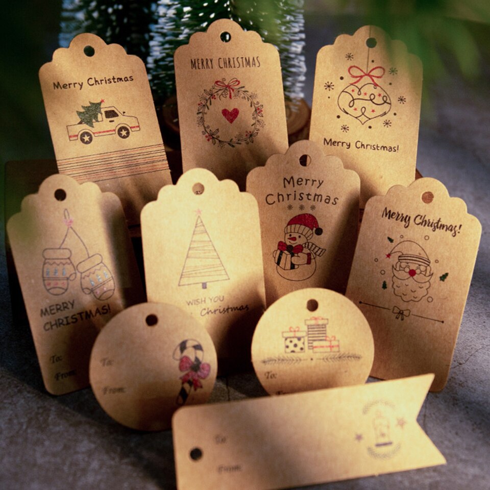 Kraft Paper Holiday Gift Tags with Rope (50 pcs) Kraft Paper Holiday Gift Tags with Rope (50 pcs)