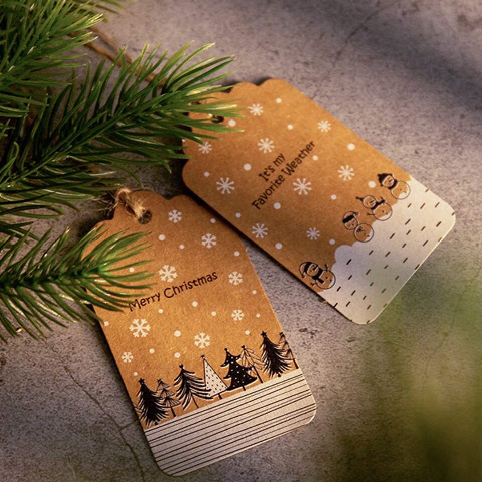 Kraft Paper Holiday Gift Tags with Rope (50 pcs) Kraft Paper Holiday Gift Tags with Rope (50 pcs)